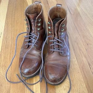 Men’s JCrew cap toe leather boots
